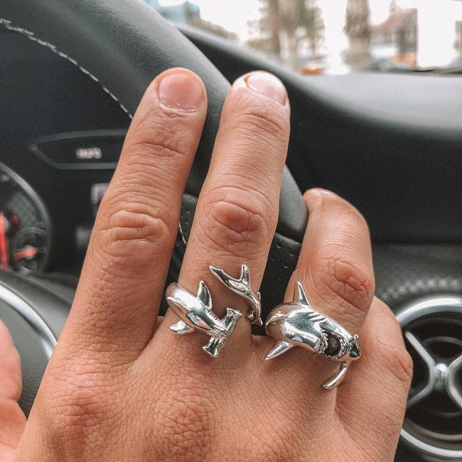 Dual Shark Ring Set