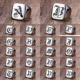 Custom Steel Signet Ring - Get Your Initial (Q-Z)
