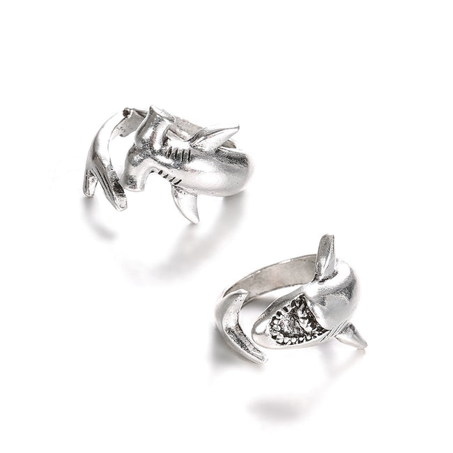 Dual Shark Ring Set