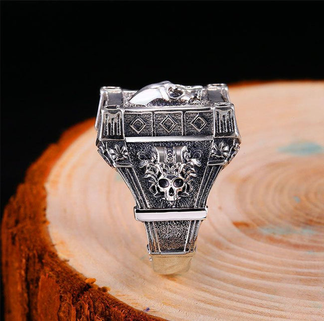 Catacombs Steel Skull Ring