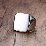 Custom Steel Signet Ring - Get Your Initial (Q-Z)