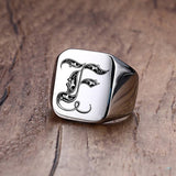 Custom Steel Signet Ring - Get Your Initial (A-P)