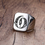 Custom Steel Signet Ring - Get Your Initial (A-P)