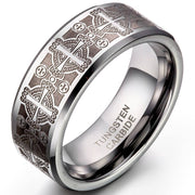 Templar Cross Etched Tungsten Carbide Ring