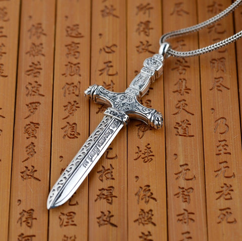 Silver Dagger Necklace [925 Sterling Silver]