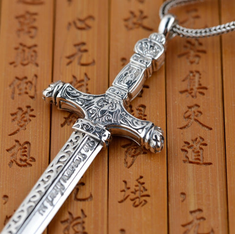 Silver Dagger Necklace [925 Sterling Silver]