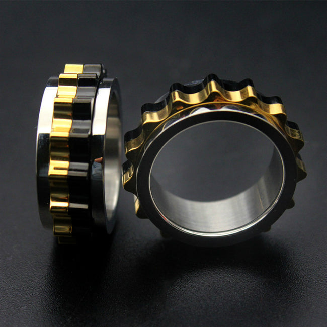 "Gearhead" Spinning Fidget Gear Ring [Stainless Steel]