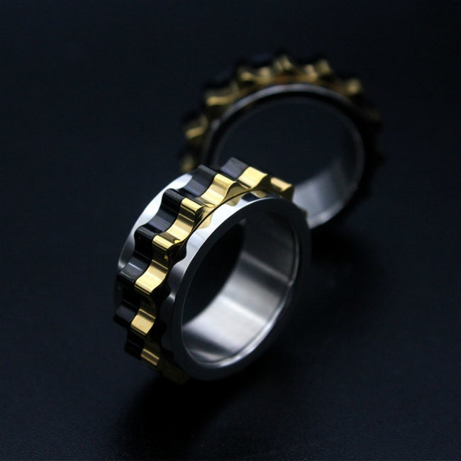 "Gearhead" Spinning Fidget Gear Ring [Stainless Steel]